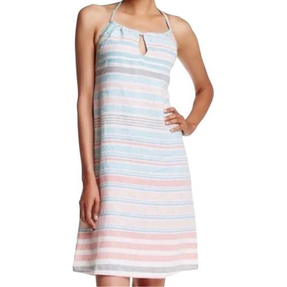 Tommy Bahama Dresses & Skirts - Tommy Bahama Women’s Kohala Stripe Halter Dress in Ice Cave Size M